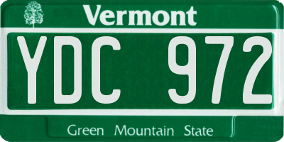 VT license plate YDC972