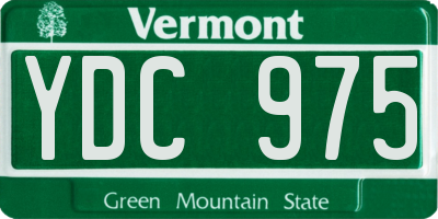 VT license plate YDC975