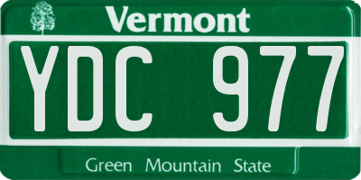VT license plate YDC977