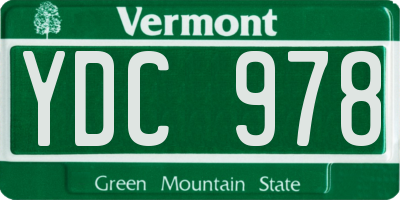 VT license plate YDC978