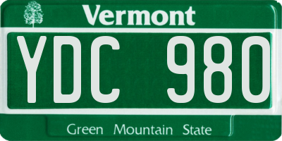 VT license plate YDC980