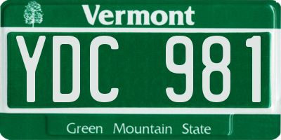 VT license plate YDC981