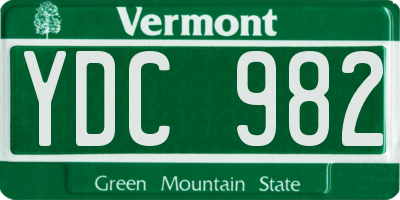 VT license plate YDC982