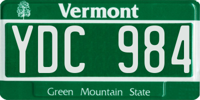 VT license plate YDC984