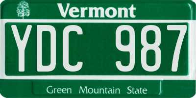 VT license plate YDC987