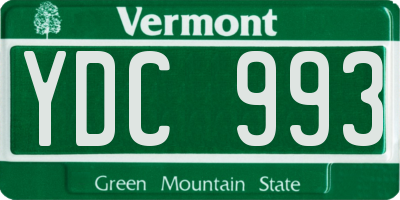 VT license plate YDC993