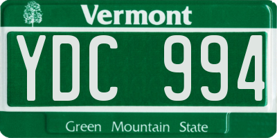 VT license plate YDC994