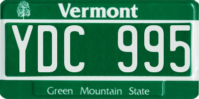 VT license plate YDC995