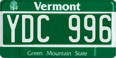 VT license plate YDC996