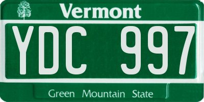 VT license plate YDC997