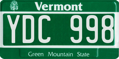 VT license plate YDC998