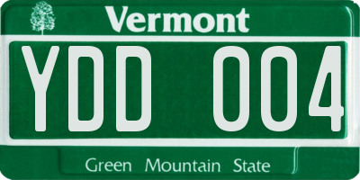 VT license plate YDD004