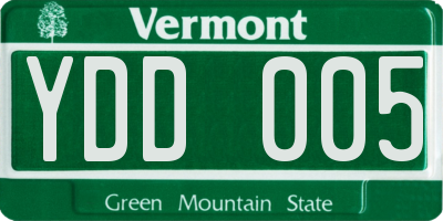 VT license plate YDD005