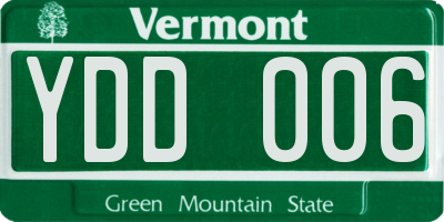 VT license plate YDD006