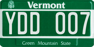 VT license plate YDD007