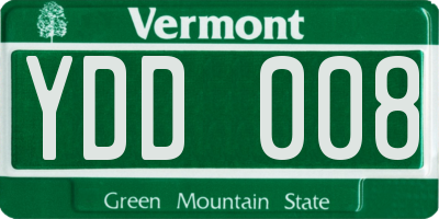 VT license plate YDD008