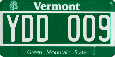 VT license plate YDD009