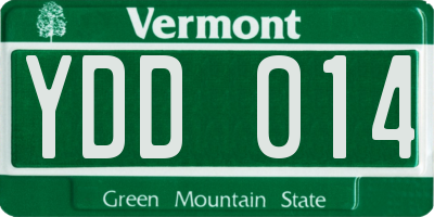VT license plate YDD014