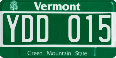 VT license plate YDD015