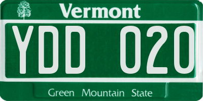 VT license plate YDD020