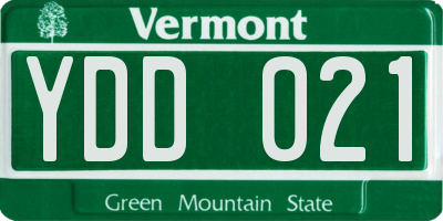 VT license plate YDD021