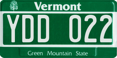 VT license plate YDD022