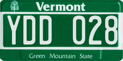 VT license plate YDD028
