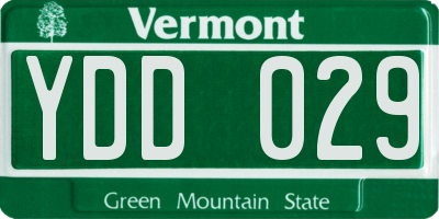 VT license plate YDD029