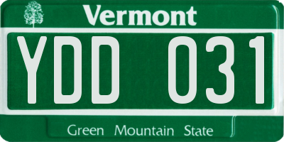 VT license plate YDD031