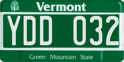 VT license plate YDD032