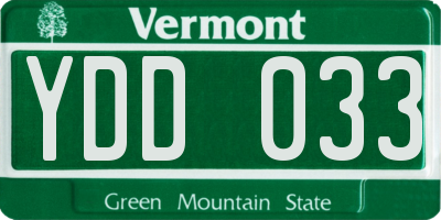 VT license plate YDD033