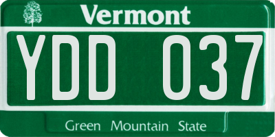 VT license plate YDD037