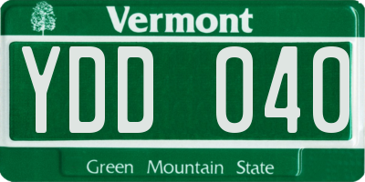 VT license plate YDD040