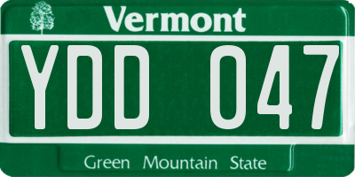 VT license plate YDD047