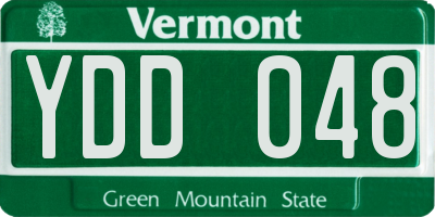 VT license plate YDD048