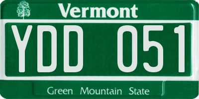 VT license plate YDD051