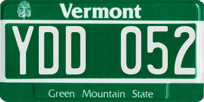 VT license plate YDD052