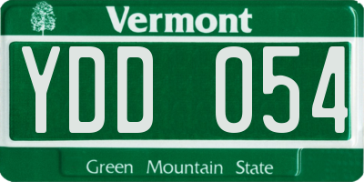 VT license plate YDD054