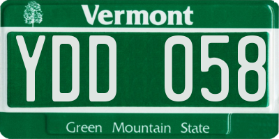 VT license plate YDD058