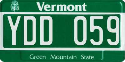 VT license plate YDD059