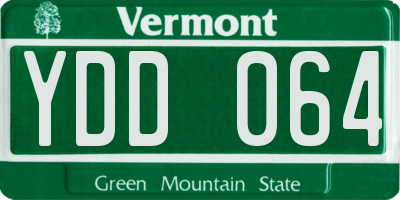 VT license plate YDD064