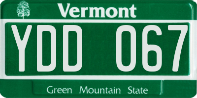 VT license plate YDD067