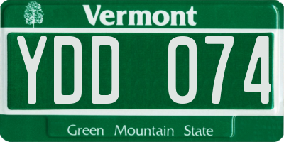 VT license plate YDD074