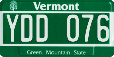 VT license plate YDD076