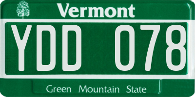 VT license plate YDD078