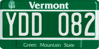VT license plate YDD082