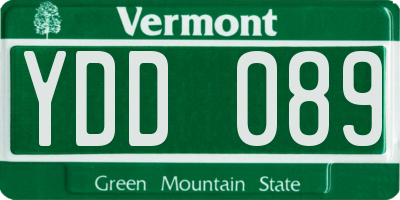 VT license plate YDD089