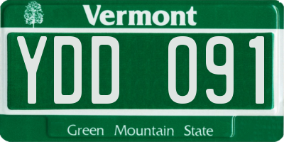 VT license plate YDD091
