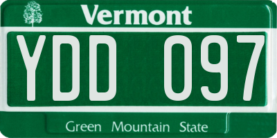VT license plate YDD097