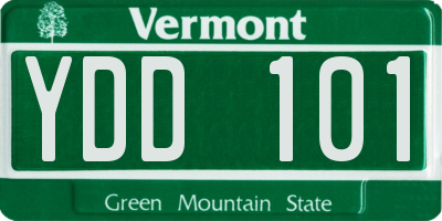 VT license plate YDD101